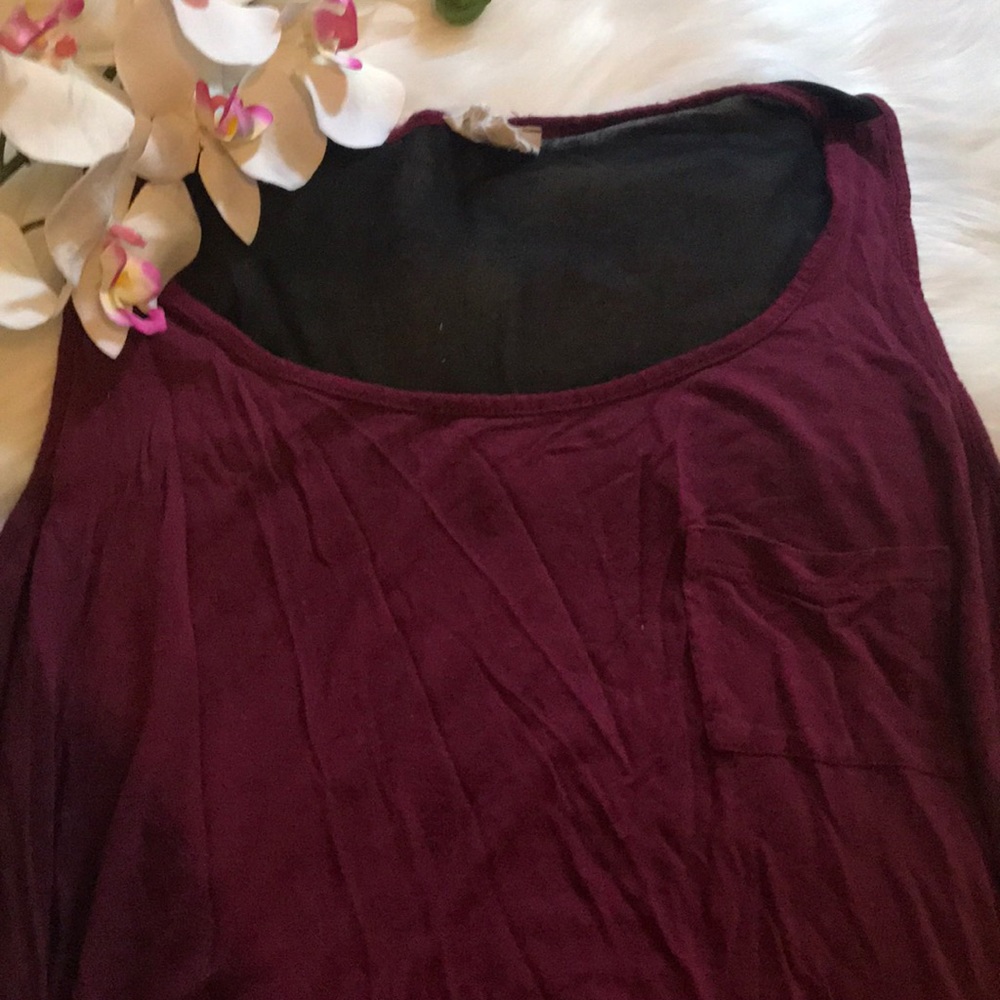 Burgundy  tank top.